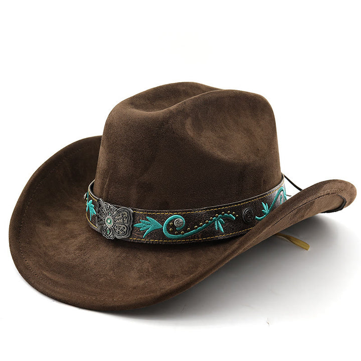 Vintage Sommer Western Cowboyhut mit breiter Krempe - Kaffee - M (22"-22 7/8") - image 15