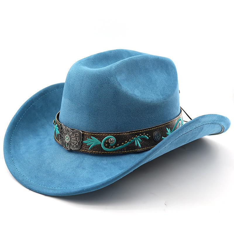 Vintage Sommer Western Cowboyhut mit breiter Krempe - Lake Blue - M (22"-22 7/8") - image 2
