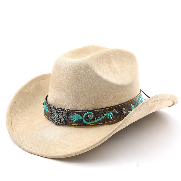 Vintage Sommer Western Cowboyhut mit breiter Krempe - Kamel - M (22"-22 7/8") - image 3