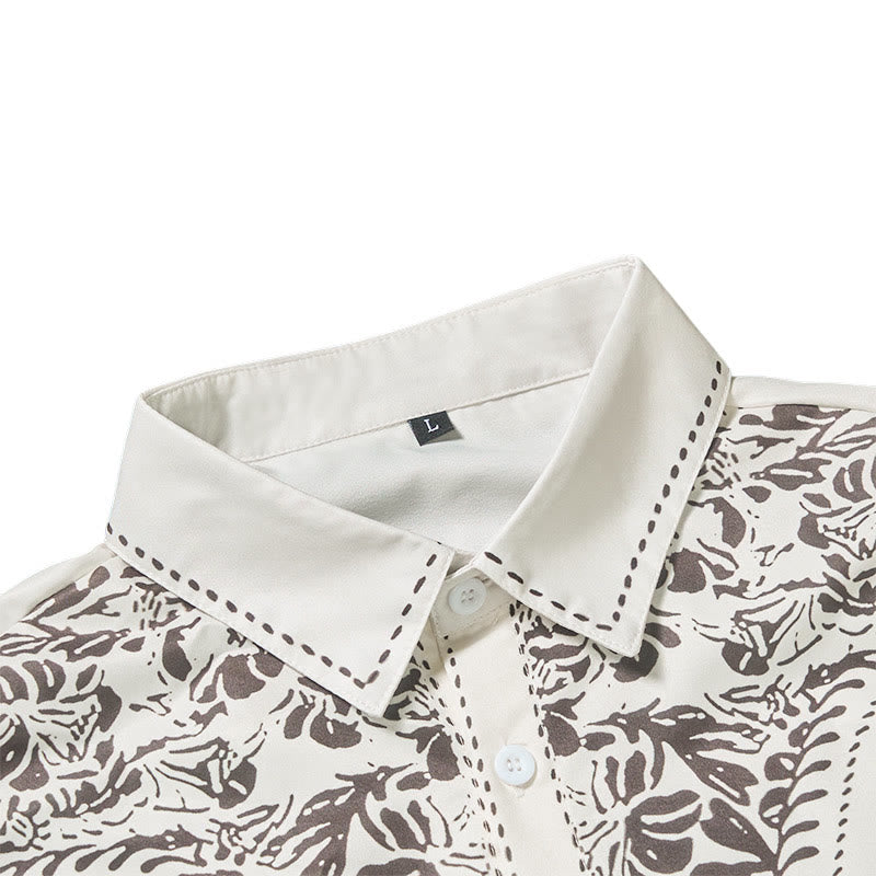 Weißes Cowboyhemd im Western-Retro-Stil mit Blumenmuster - image 6