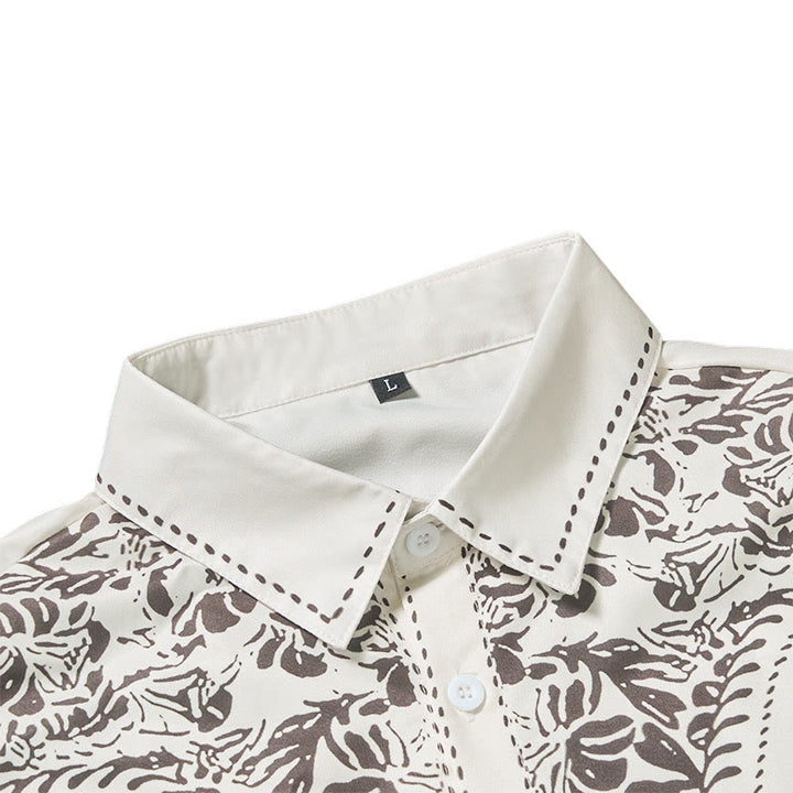 Weißes Cowboyhemd im Western-Retro-Stil mit Blumenmuster - image 6