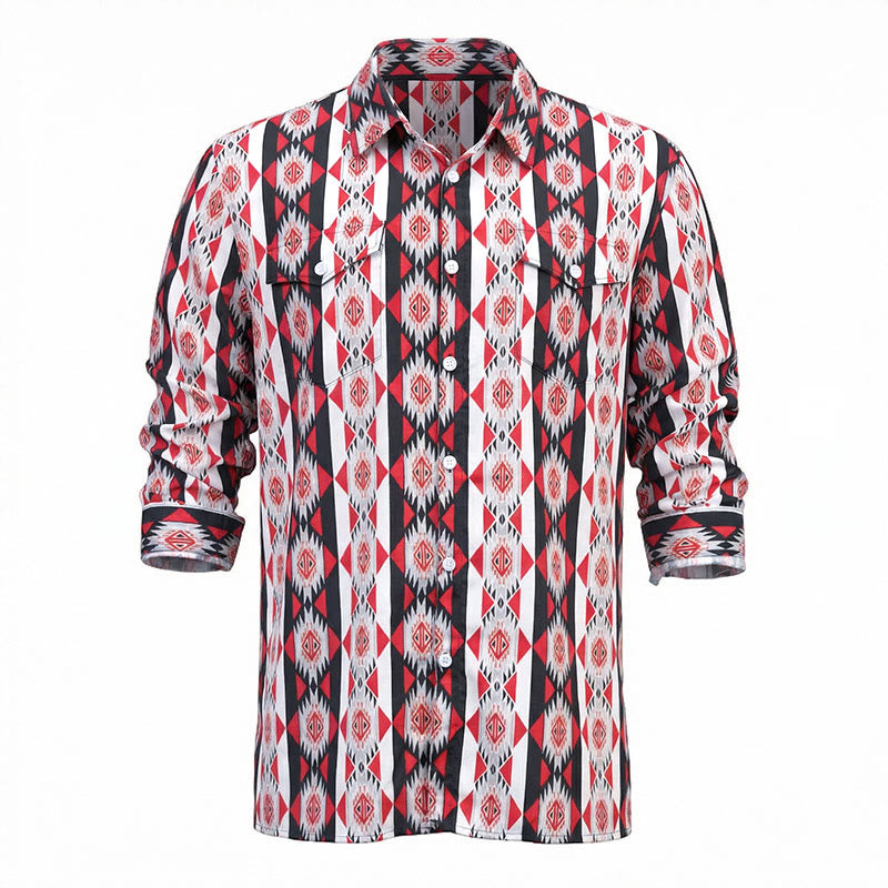 Herren-Westernhemd mit Navajo-Geometrie-Print - image 2