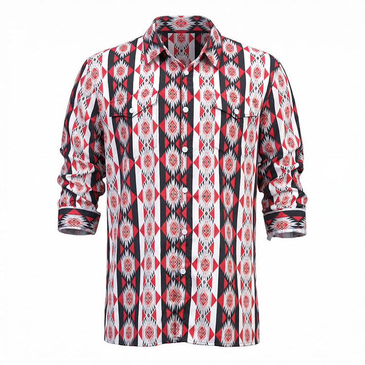 Herren-Westernhemd mit Navajo-Geometrie-Print - image 2