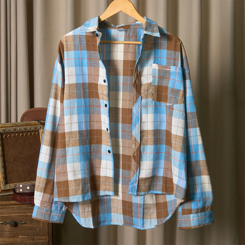 Herren-Retro-Western-Cowboyhemd mit Karomuster und langen Ärmeln - image 8