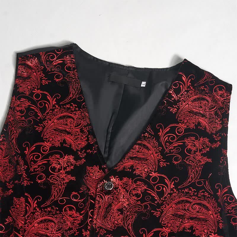 Elegante Herrenweste mit Paisley-Heißprägung, V-Ausschnitt und Fliege - image 7