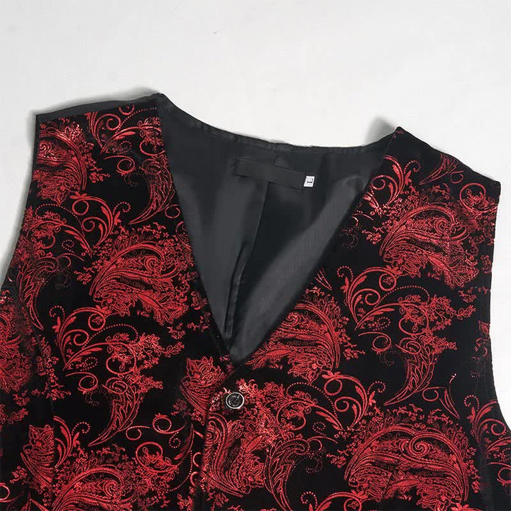 Elegante Herrenweste mit Paisley-Heißprägung, V-Ausschnitt und Fliege - image 7