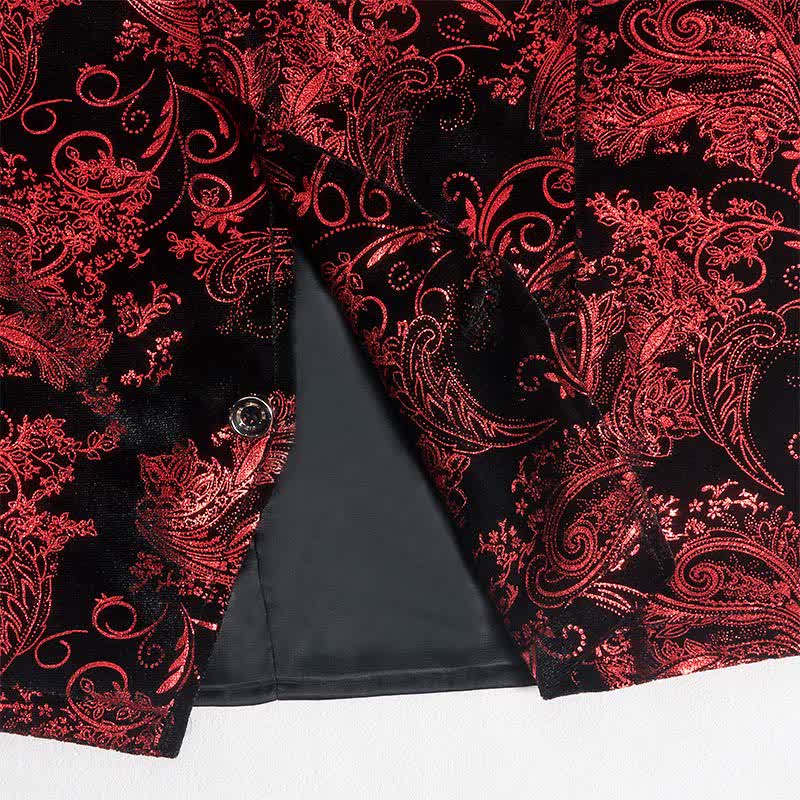 Elegante Herrenweste mit Paisley-Heißprägung, V-Ausschnitt und Fliege - image 6