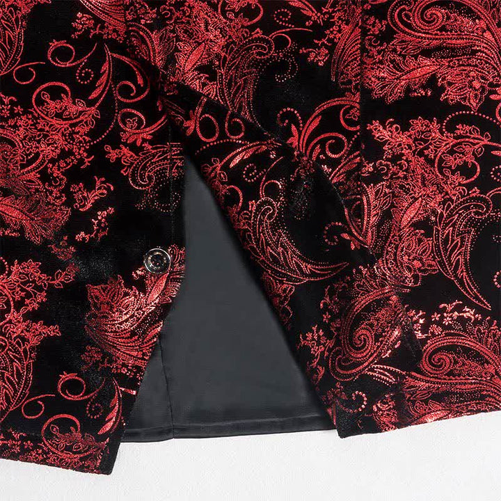 Elegante Herrenweste mit Paisley-Heißprägung, V-Ausschnitt und Fliege - image 6