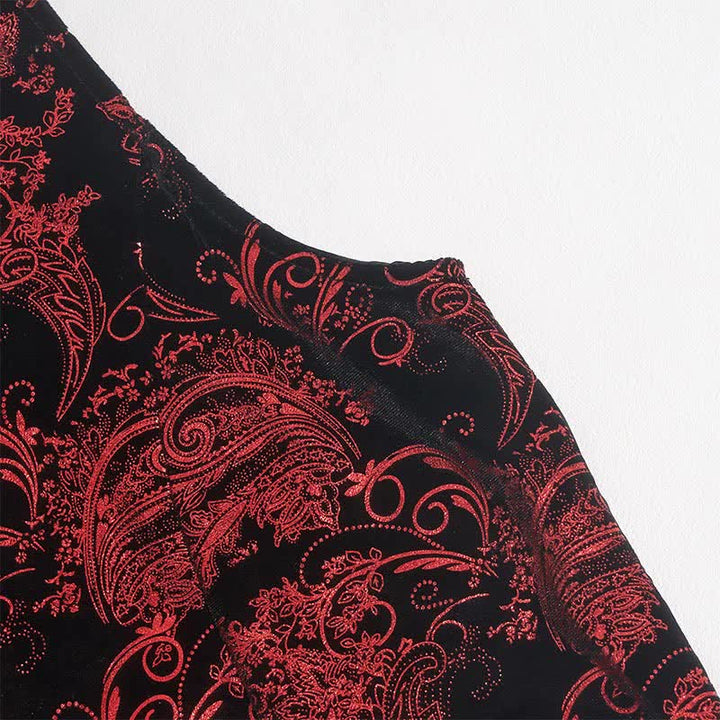 Elegante Herrenweste mit Paisley-Heißprägung, V-Ausschnitt und Fliege - image 8