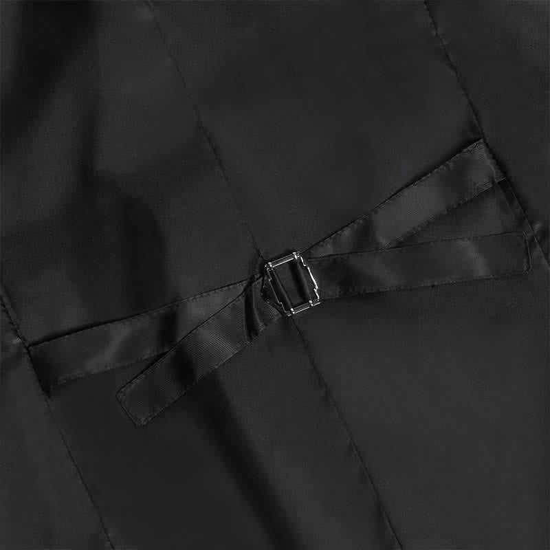 Elegante Herrenweste mit Paisley-Heißprägung, V-Ausschnitt und Fliege - image 9