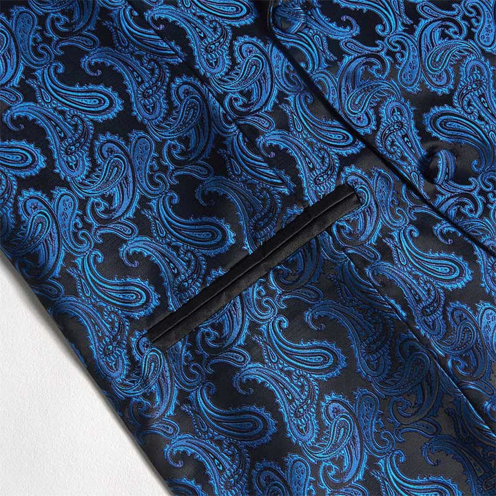Retro-Weste für Herren mit Paisley-Jacquardmuster, zweireihig geknöpft - image 7