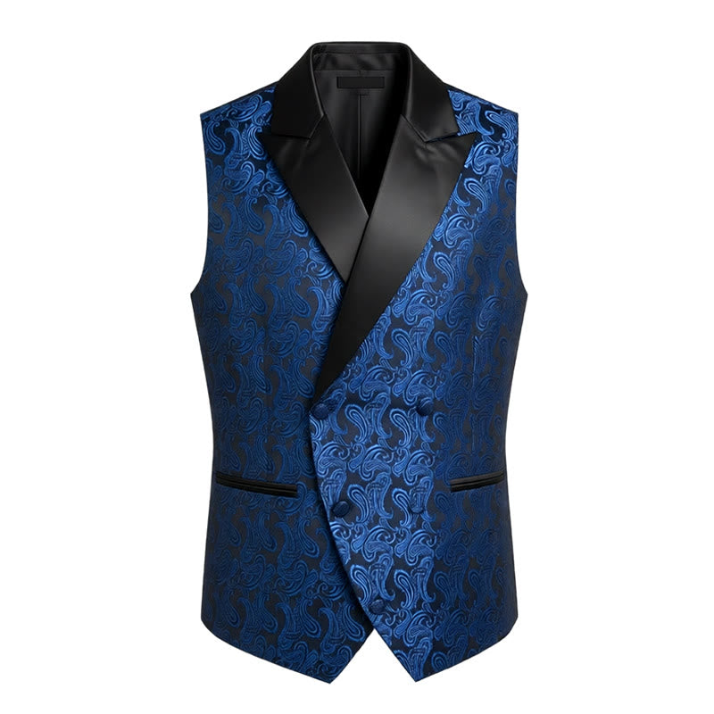Retro-Weste für Herren mit Paisley-Jacquardmuster, zweireihig geknöpft - image 4