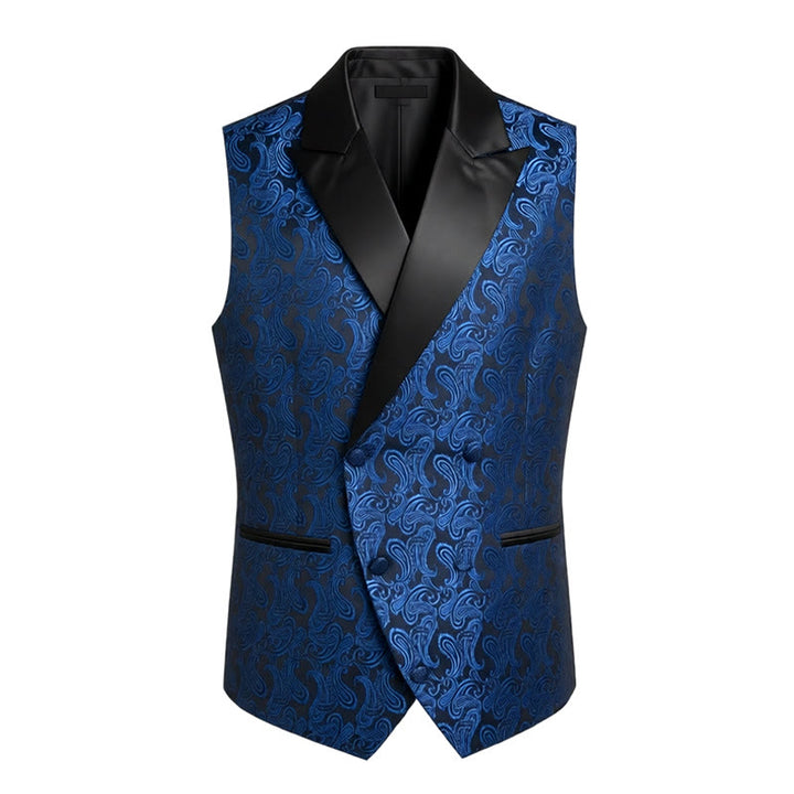 Retro-Weste für Herren mit Paisley-Jacquardmuster, zweireihig geknöpft - image 4