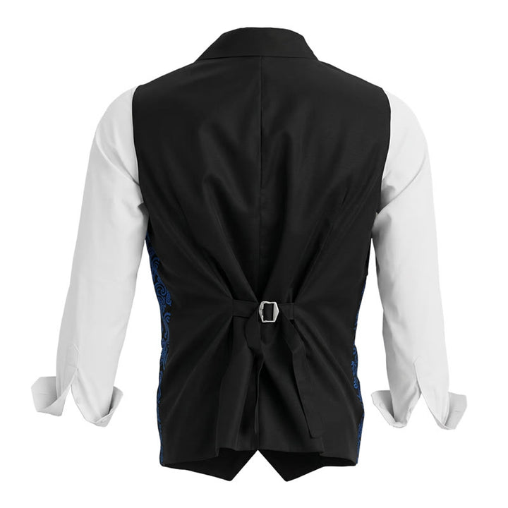 Retro-Weste für Herren mit Paisley-Jacquardmuster, zweireihig geknöpft - image 5