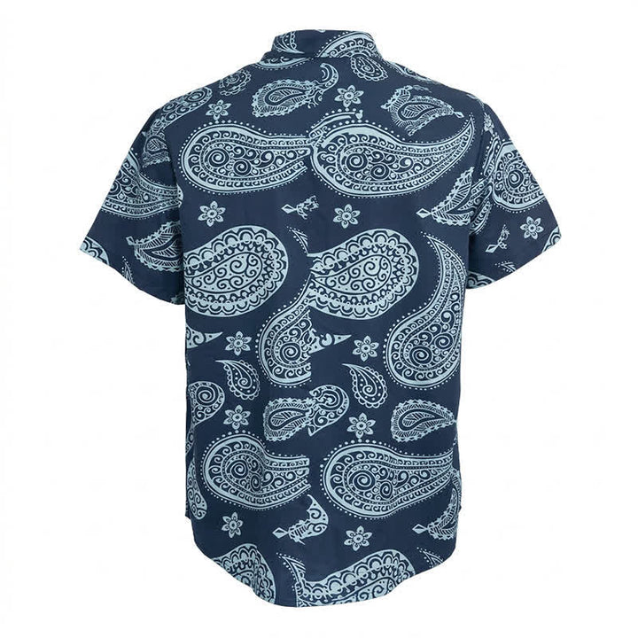 Herren-Kurzarmhemd mit Western-Paisley-Muster und Camp-Kragen - image 7