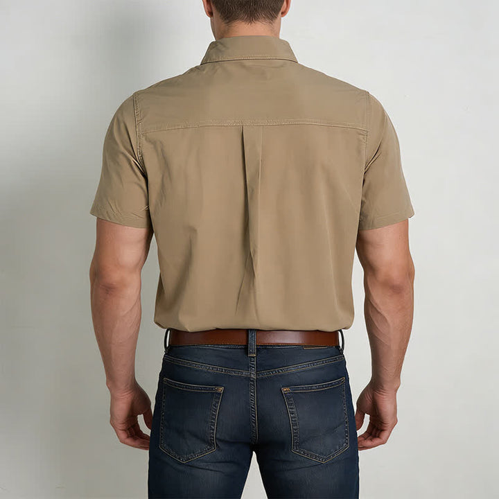 Sommerliches Arbeitshemd im Cowboy-Stil für Herren mit Brusttaschen - image 3