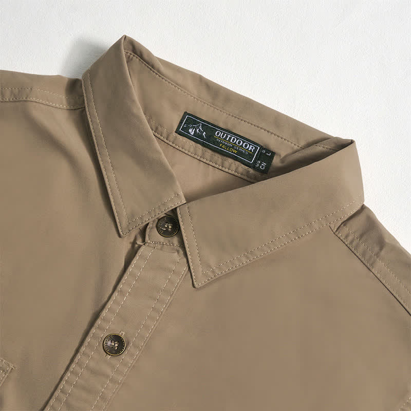 Sommerliches Arbeitshemd im Cowboy-Stil für Herren mit Brusttaschen - image 8