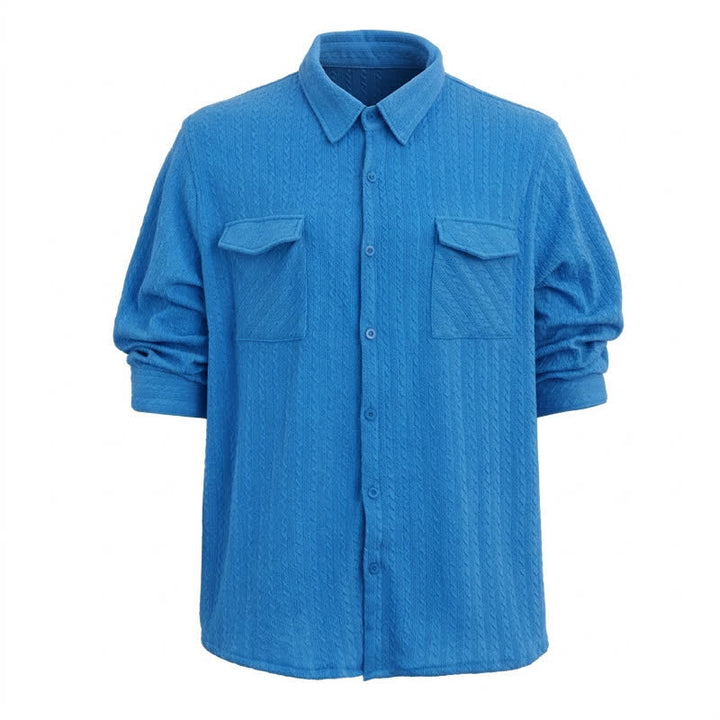 Herren Retro Jacquard Cowboy Workwear Langarmhemd - image 8