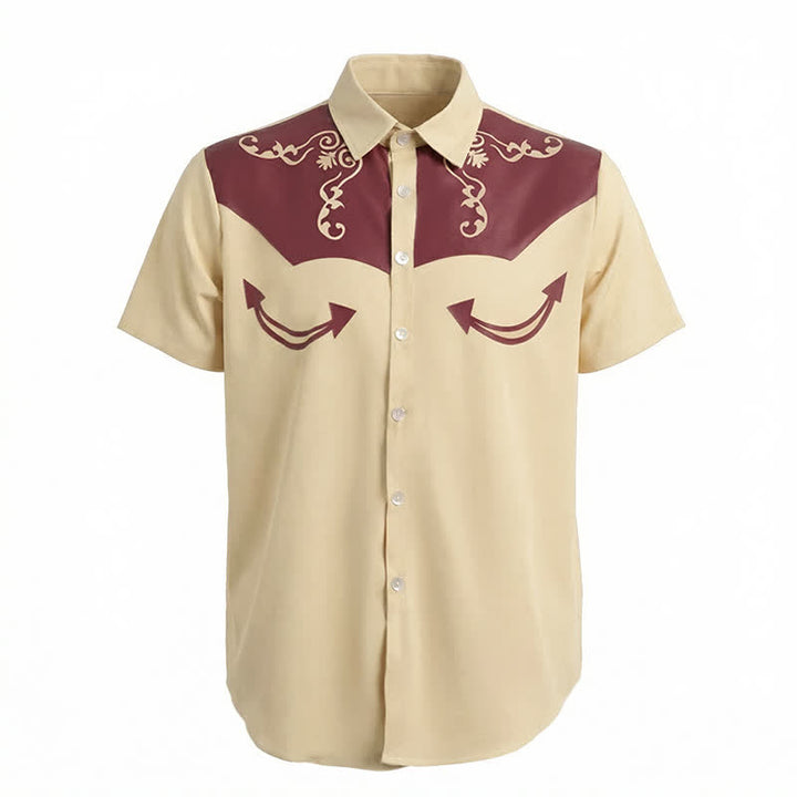 Western-Cowboy-Hemd für Herren mit 3D-gedrucktem Scrollmuster und kontrastierender Passe - image 8