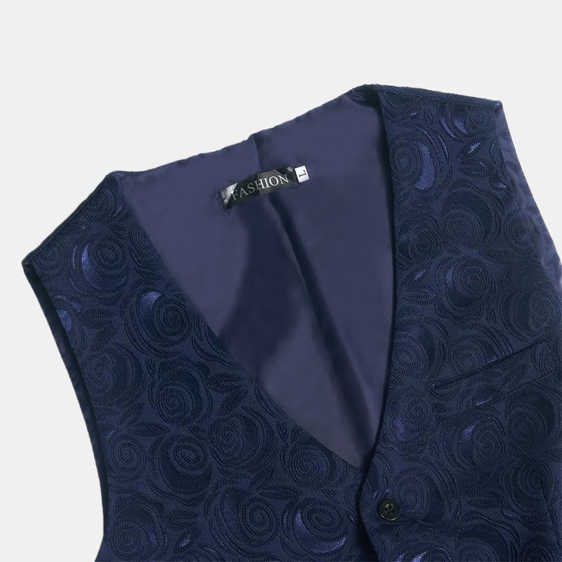 Herren-Anzugweste mit Paisleymuster und drei Taschen - image 5