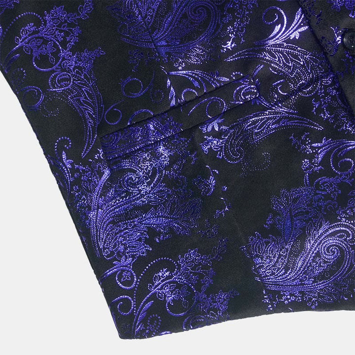 Herrenweste im Retro-Paisley-Jacquard-Muster, schmale Passform - image 16
