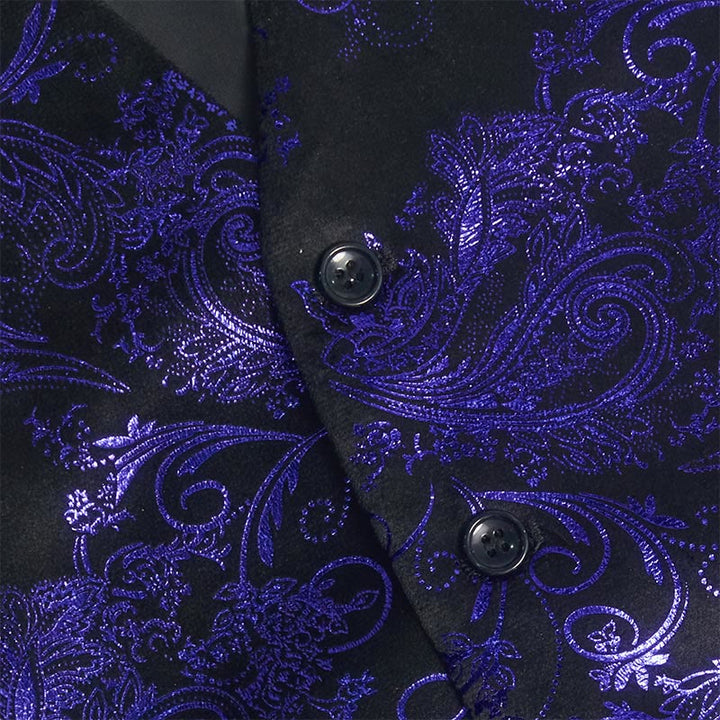 Herrenweste im Retro-Paisley-Jacquard-Muster, schmale Passform - image 15