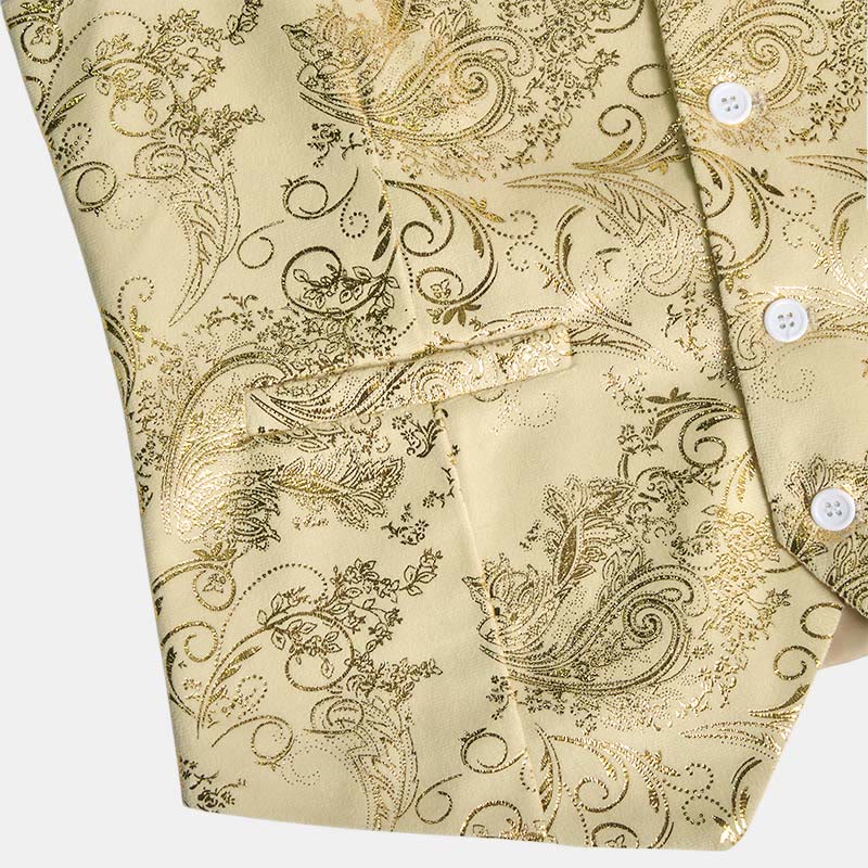 Herrenweste im Retro-Paisley-Jacquard-Muster, schmale Passform - image 9