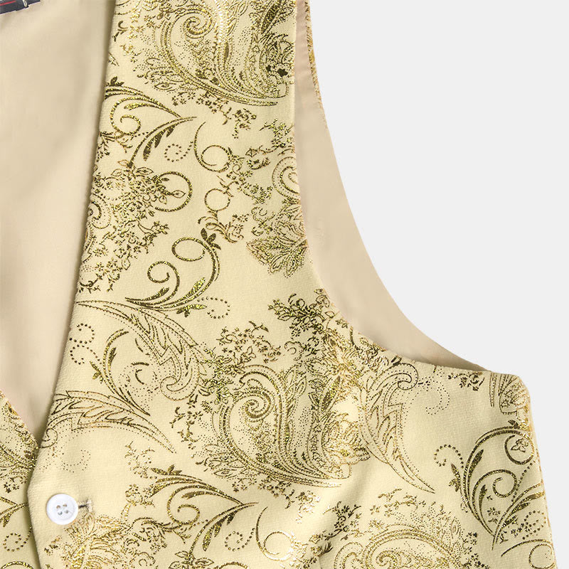Herrenweste im Retro-Paisley-Jacquard-Muster, schmale Passform - image 10