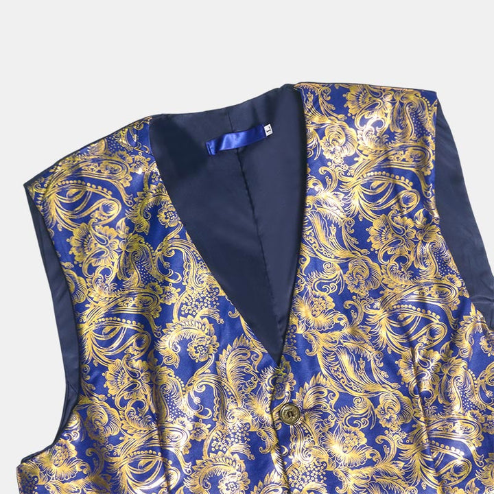 Exquisite Herren-Anzugweste mit Paisley-Heißprägung - image 6