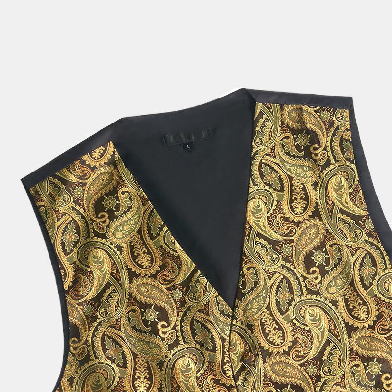 3-teiliges Herren-Westen-Set mit Jacquard-Paisley-Muster - image 8