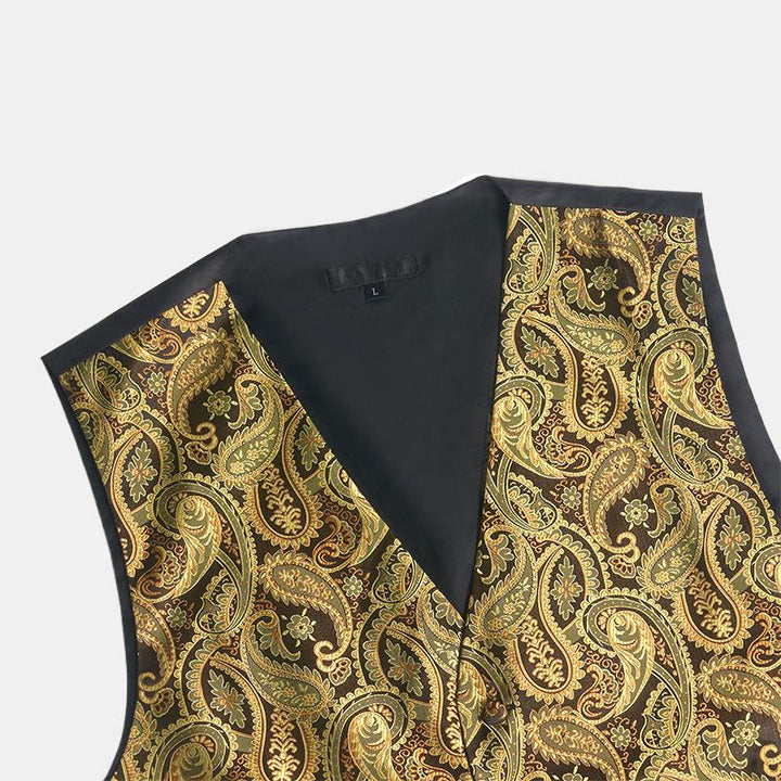 3-teiliges Herren-Westen-Set mit Jacquard-Paisley-Muster - image 8