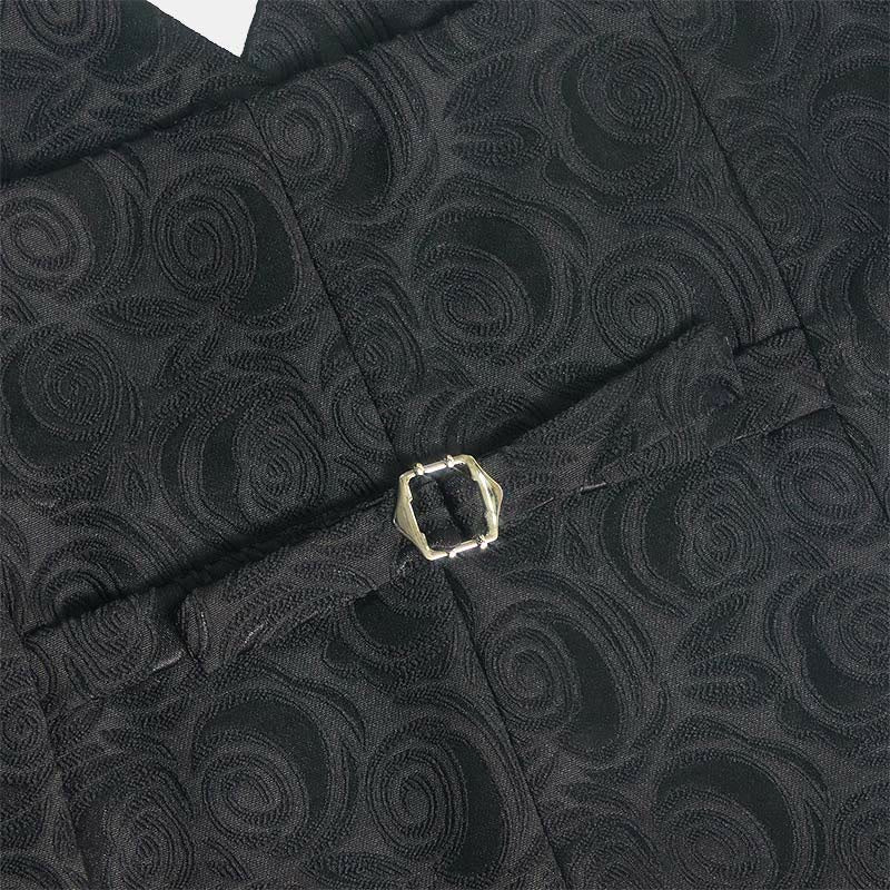 Elegante weiße Herrenweste mit Paisley-Jacquardmuster und drei Taschen - image 15