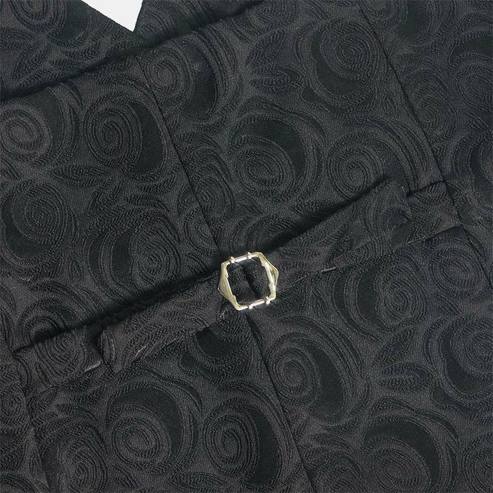 Elegante weiße Herrenweste mit Paisley-Jacquardmuster und drei Taschen - image 15