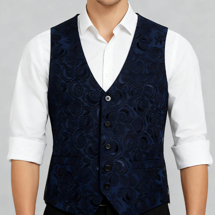 Herren-Anzugweste mit Paisleymuster und drei Taschen - image 2