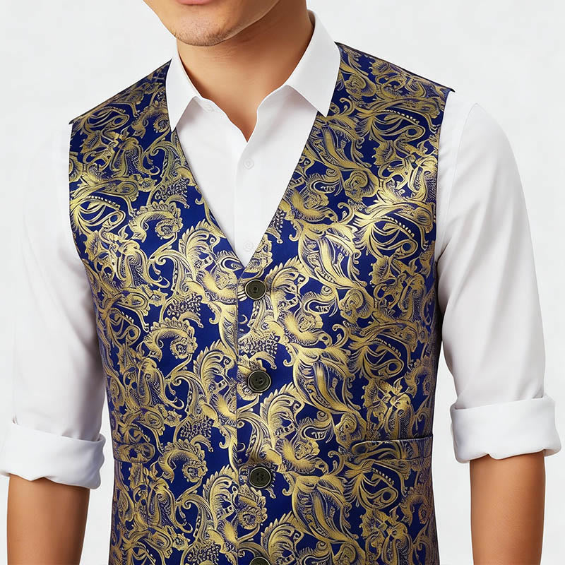 Exquisite Herren-Anzugweste mit Paisley-Heißprägung - image 2