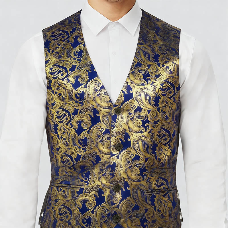 Exquisite Herren-Anzugweste mit Paisley-Heißprägung - image 3