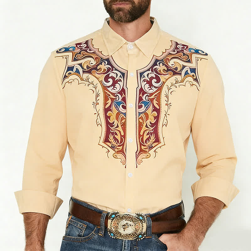 Traditionelles Herrenhemd im Cowboy-Stil mit 3D-Druck - image 1