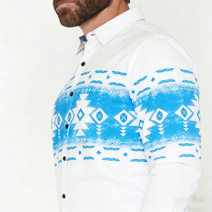 Herren-Westernhemd mit geometrischem Aztekenmuster im Südweststil - image 3