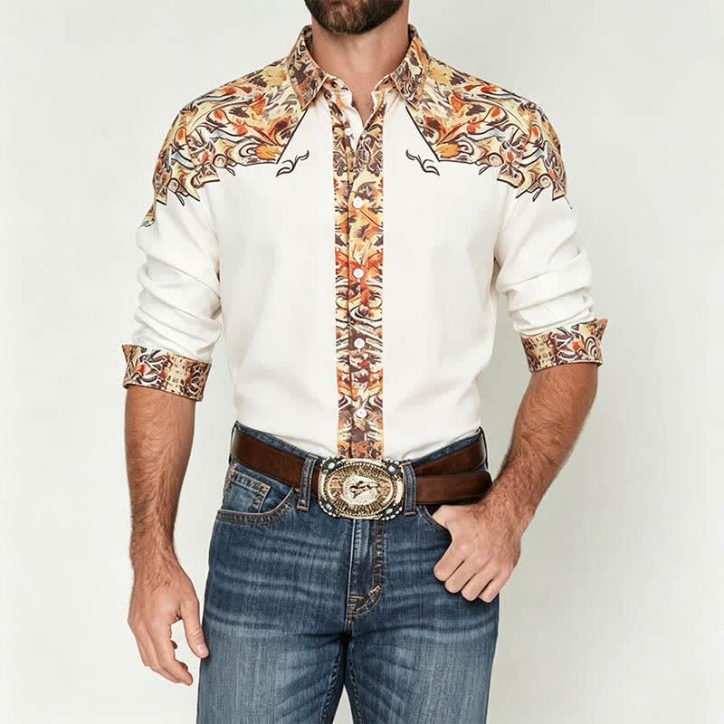 Herren-Retro-Westernhemd mit Paisley-Muster und 3D-Druck - image 1