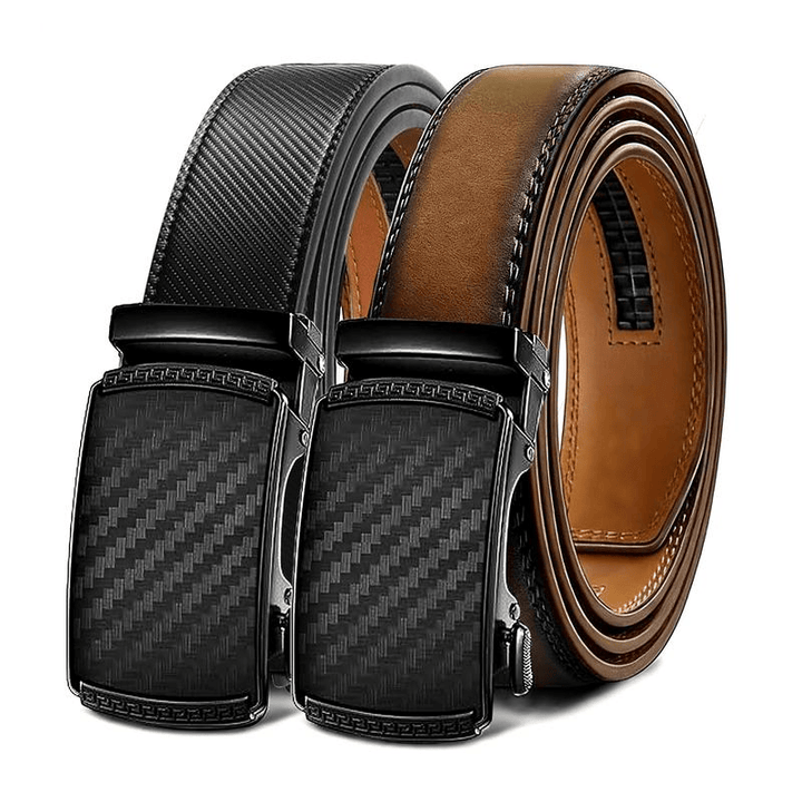 Herren-Business-Casual-Gürtel aus echtem Leder mit Automatikschnalle - image 2