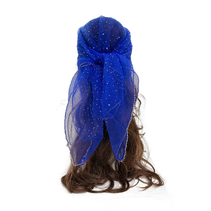 Leichter, glitzernder Sommerschal für Damen mit Strass- und Perlenbesatz - Königsblau - image 12