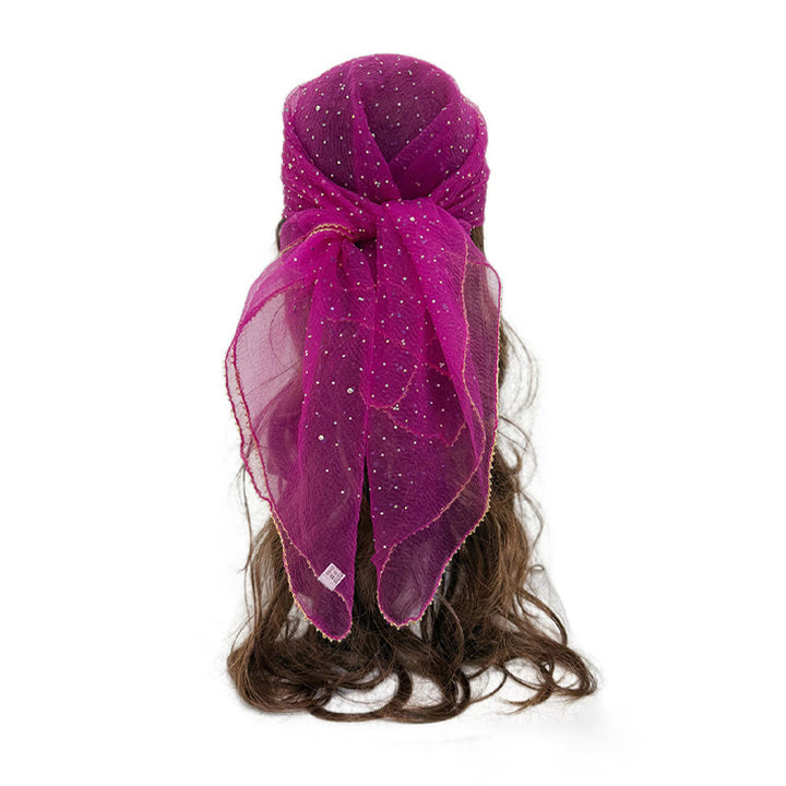 Leichter, glitzernder Sommerschal für Damen mit Strass- und Perlenbesatz - Rose - image 2
