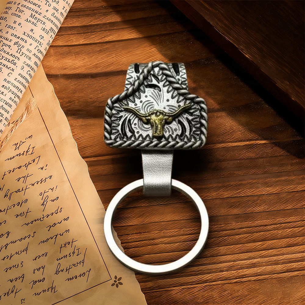 Handgefertigter Schlüsselanhänger aus Metall im Western-Stil - Silber - image 0