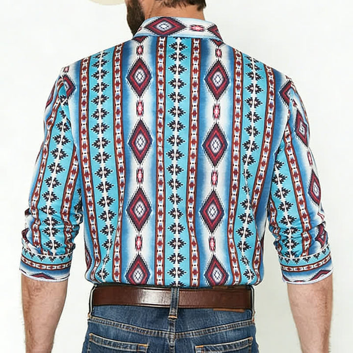 Herrenhemd „American West Red Diamond“ mit 3D-Druck - image 2