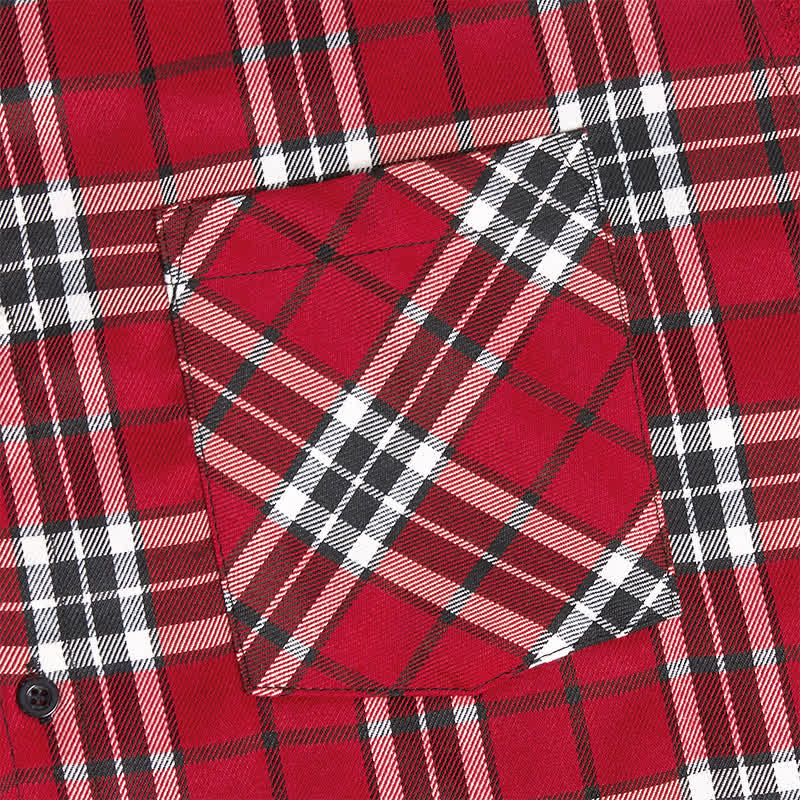 Ärmelloses Herrenhemd mit Fransen im Western-Stil, rot-kariert, ärmellos - image 5
