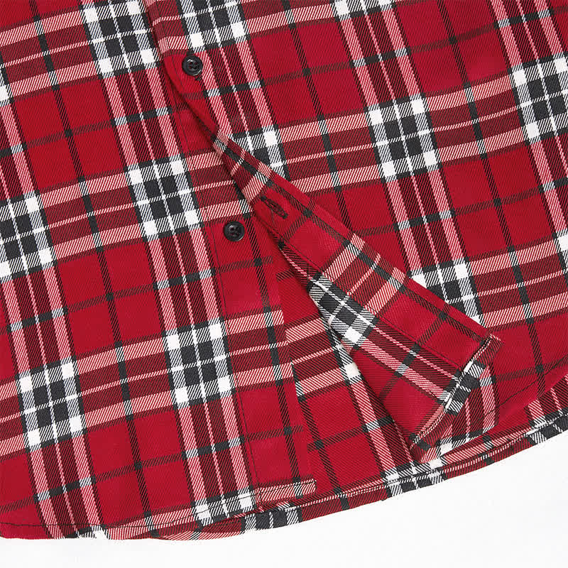 Ärmelloses Herrenhemd mit Fransen im Western-Stil, rot-kariert, ärmellos - image 6