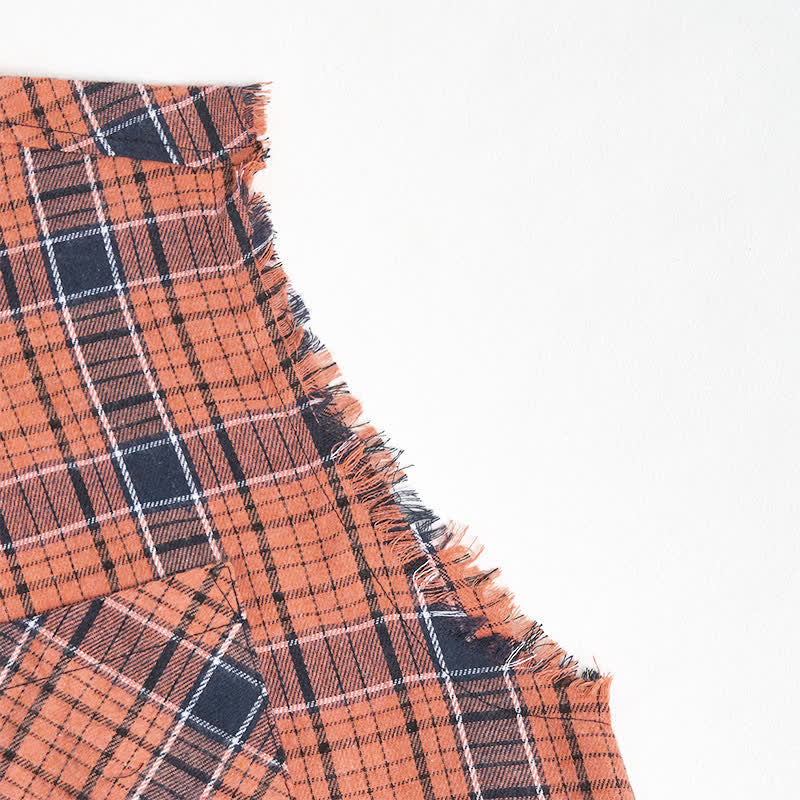 Ärmelloses Hemdweste mit orange-schwarzem Karomuster für Herren - image 7