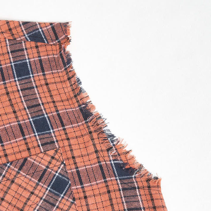 Ärmelloses Hemdweste mit orange-schwarzem Karomuster für Herren - image 7