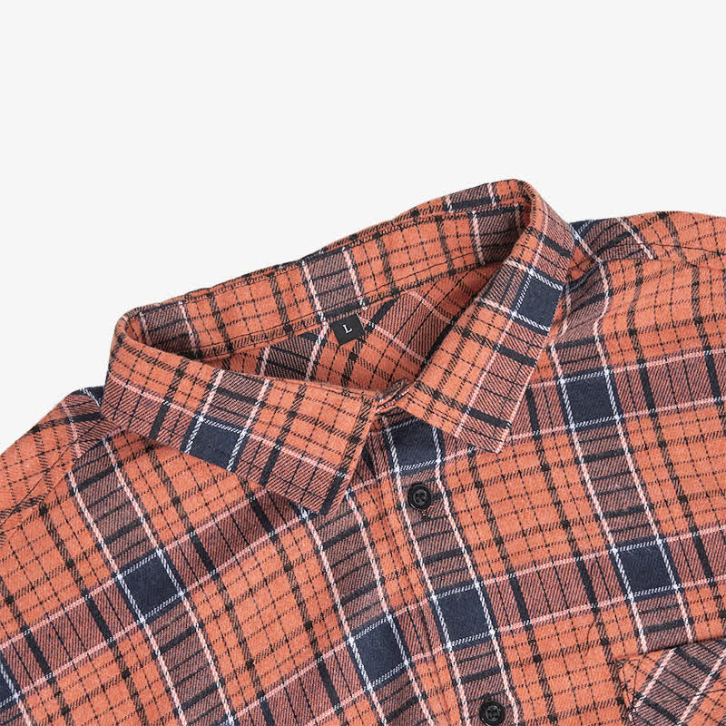 Ärmelloses Hemdweste mit orange-schwarzem Karomuster für Herren - image 4