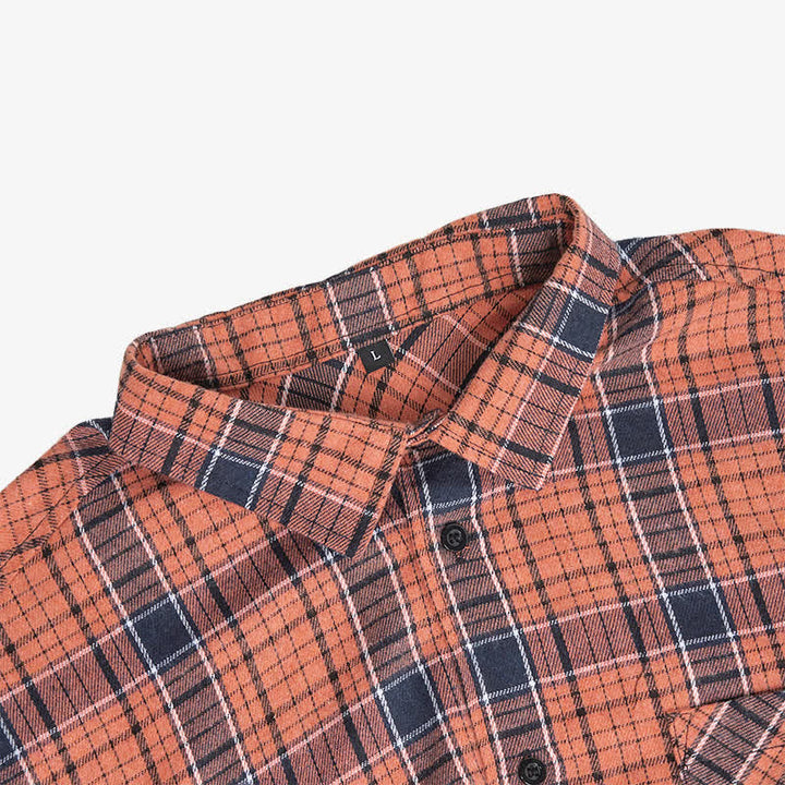 Ärmelloses Hemdweste mit orange-schwarzem Karomuster für Herren - image 4